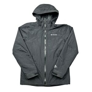 Columbia Top Pine Rain Jacket Women Small Black Omni Tech Insulated Waterproof